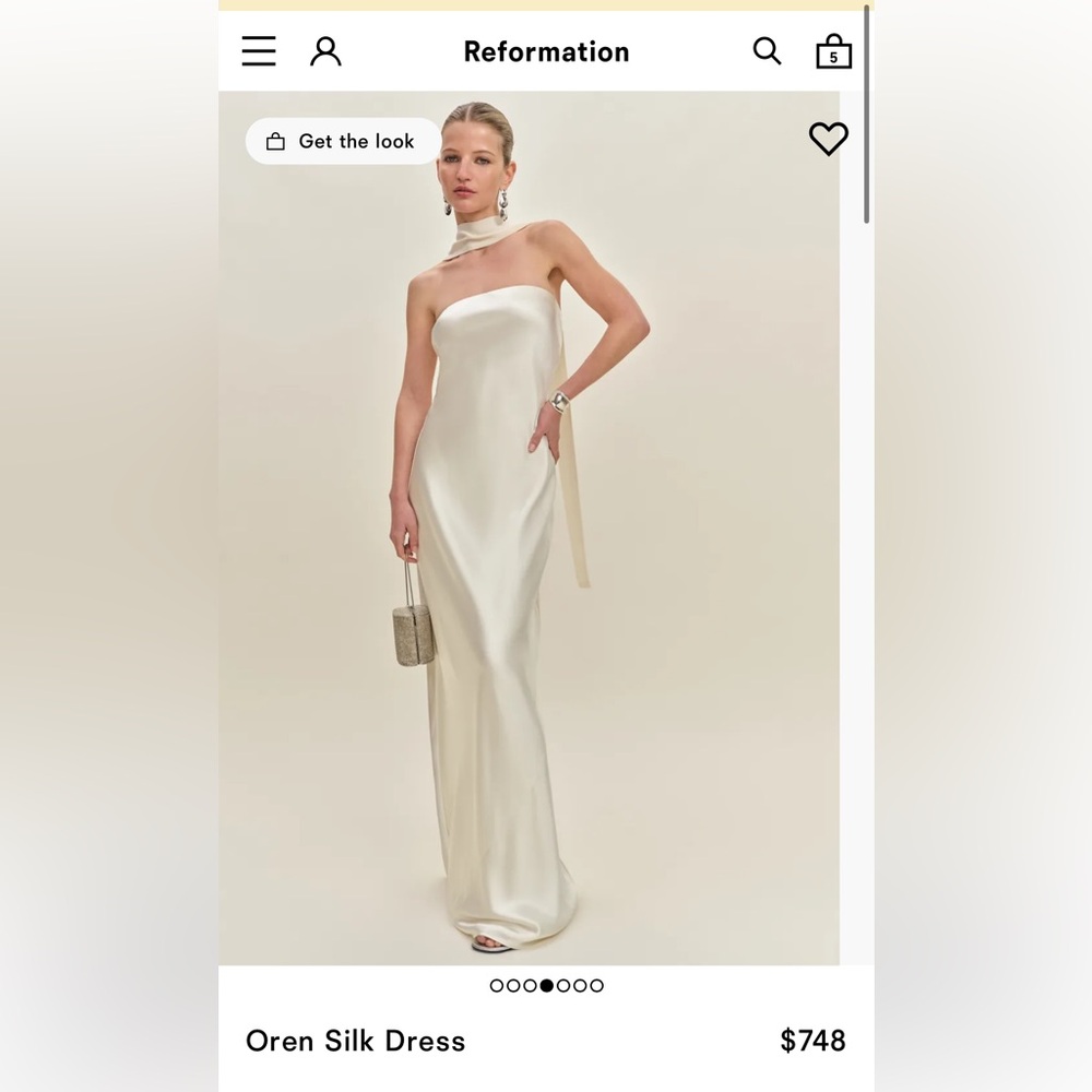 Reformation Oren Silk Strapless Dress